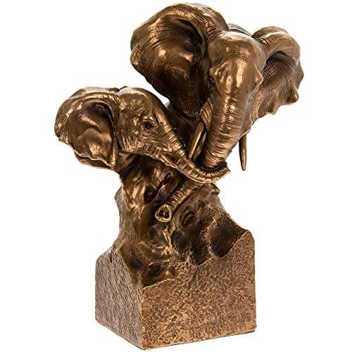 Image of The Leonardo Collection Reflections - Elephant and Calf Bust - Bronzed effect