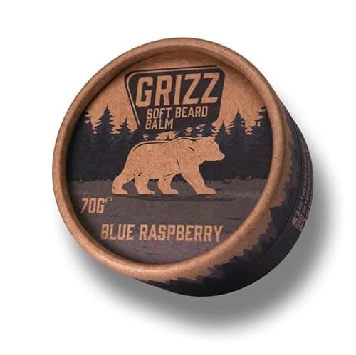 Image of Grizz Soft Beard Balm | 70g | Beard Moisturiser | Beard Wax | Beard Cream | Shea Butter & Bees Wax | Jojoba Oil & Argan Oil | (Blue Raspberry)