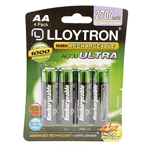 Image of LLOYTRON NiMH Rechargeable AccuUltra Batteries / AA Size / 2700mAh / 4 Pack - B1025, Green