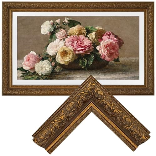 Image of Samsung the Frame TV Bezel/Mounts,compatible ONLY with Samsung The Frame TV 43"(Fits 2021-2026 models, model codes:43LS03A/B/C/D/FA/FW) (Deep Gold, 43-LS03)