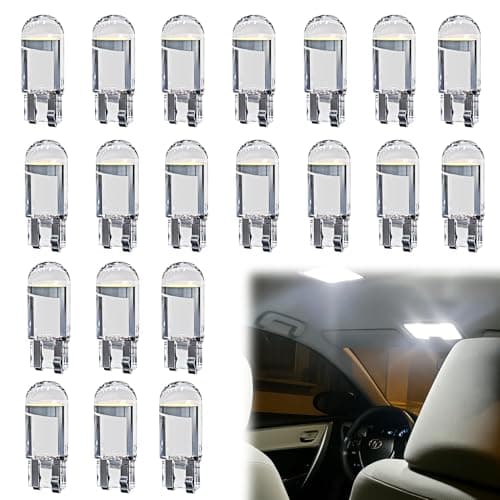 Image of Girihe 20PCS W5W LED Bulb, T10 501 LED Bulbs, 12V Car Light Set, Super Bright 6500K White Wedge Bulbs for Interior Dome, Map, Door, Side Marker, Number Plate Bulb Replacement