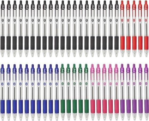 Image of ZEBRA Z GRIP Assorted Ballpoint Pens, Retractable with Smooth Ink, Comfortable Grip and Pocket Clip Reliable Biro Medium Point 50 Pack 5 Assorted Colours