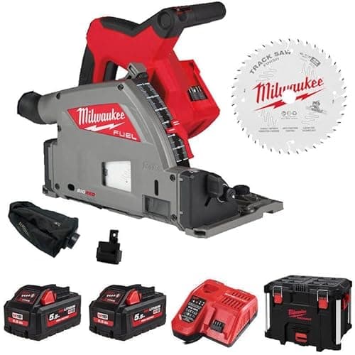 Image of M18FPS55-552P 18v Cordless 55mm Plunge Saw Rail Saw Kit 2 x 5.5Ah + Charger