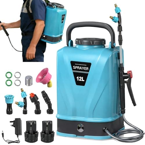 Image of wowspeed 12L Battery Powered Backpack Sprayer, 12V Electric Garden Knapsack Sprayer with 5 Mist Nozzle, Rechargeable Garden Weed Water Applicator, Retractable Long Lance and Adjustable Shoulder Strap