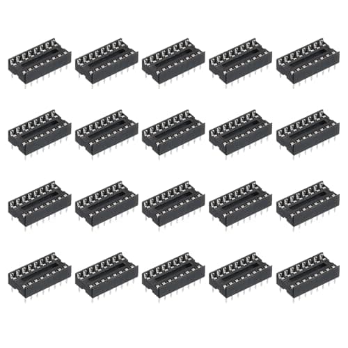 Image of sourcing map 30Pcs DIP IC Chip Socket Adapter 7.62mm Row Pitch 16 Pin IC Assortment Kit 2.54mm/0.1" Pitch for Breadboard Project, PCB Board Design