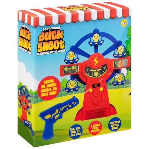 Image of rightclick Fairground Duck Shoot Game, Electronic Score Counter, 2 Game Modes, 37 x 30 x 11.5cm