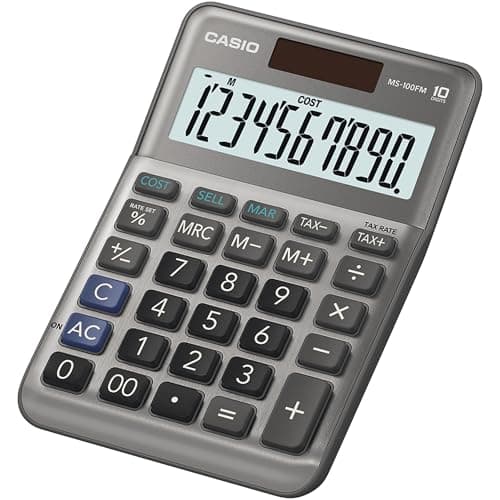 Image of CASIO MS-100FM Desk Calculator 10-Digit, Metal Front, Tax, Cost/Sell/Margin