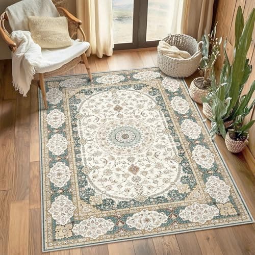Image of SONGLET 160x230cm Area Rug, Washable Living Room Rug Indoor Non-Slip,Rugs for Bedroom Kitchen Entryway Office Carpet