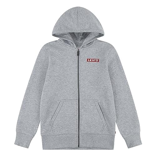 Image of Levi's Kids Lvn boxtab full zip hoodie Boys Grey Heather 14 years