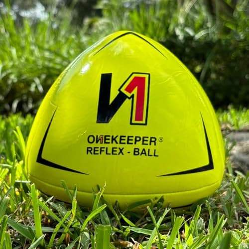 Image of ONEKEEPER Soccer Reflex & Reaction Ball - White, Orange, Blue, Pink, and Fluo Yellow for Agility, Reflex, and Speed Training for Kids and Juniors (Yellow)