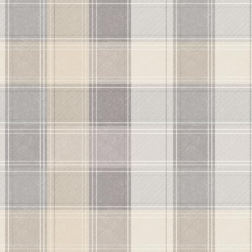 Image of Arthouse Paste The Paper Wallpaper Country Check Grey 901902 Full Roll