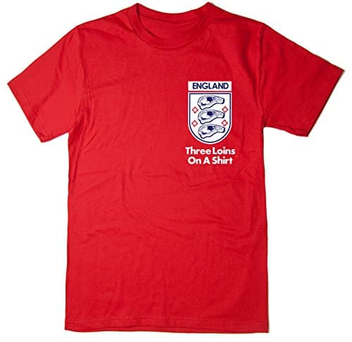Image of Balcony-Shirts 'Three Loins On A Shirt' Mens World Cup T Shirt - Medium Red