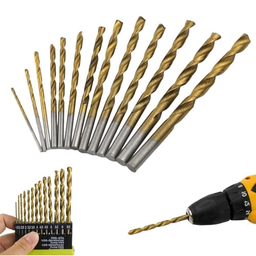Image of Whispern Cloud M35 Cobalt Drill Bit Set, 13 Piece 1.5mm-6.5mm HSS Titanium Coated Twist Drill Bits, 135° Self Centering for Metal Wood Plastic DIY Home Repair