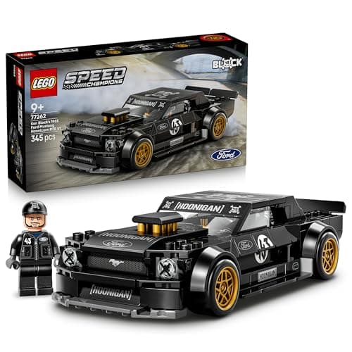 Image of LEGO Speed Champions Ken Block's '65 Ford Mustang Hoonicorn V1 Muscle Car Toy - Model Kit w/Collectible Minifigure - Kids' Room Decor - STEM Gift for 9+ Year Old Boys & Fans - 77262