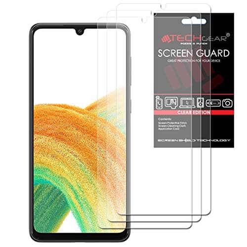 Image of TECHGEAR [3 Pack] Screen Protectors Compatible with Samsung Galaxy A34 5G, CLEAR LCD Screen Protectors Cover Guards