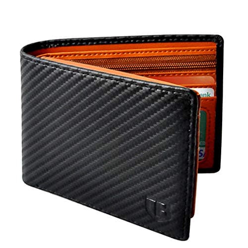 Image of BIAL Mens Wallet, RFID Blocking, Flip, Slim Bifold, 2 ID Window Wallet, Superfine Fiber PU Synthetic Leather