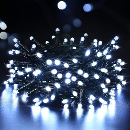 Image of SHATCHI 200 Cool White LEDs Battery Operated Fairy Lights Waterproof Indoor/Outdoor 8 Changing Modes Timer Christmas Wedding Party Birthday Decorations