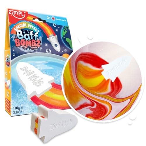 Image of ZIMPLI - Large Rocket Flame Baff Bombz, Create a Flame Effect, fizzing, bathtime Adventure, Bath Bomb Party Favour, Birthday Gift for Boys