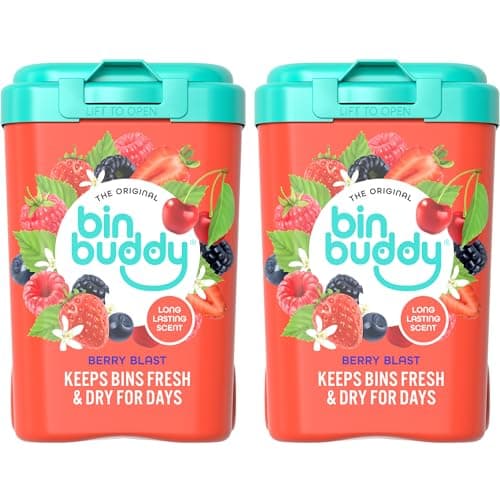Image of Bin Buddy Berry Blast, Pack of 2 - Leaves Your Bin Fresh and Smelling Great – Suitable for Indoor, Kitchen, Bathroom, Compost, Food Waste and Outdoor Wheelie Bins