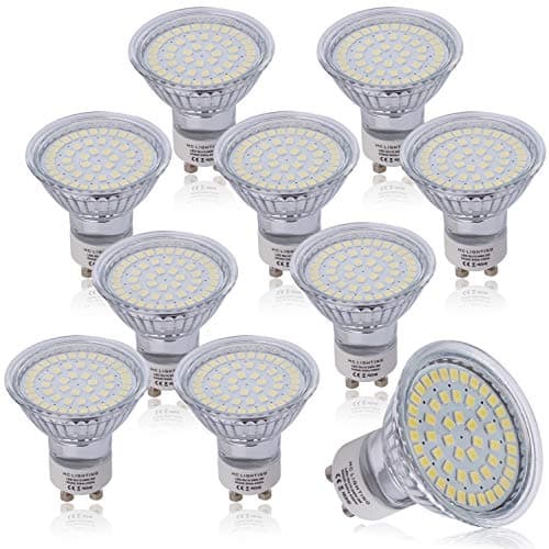 Image of HC LIGHT 10x 3W GU10 LED Bulb Cool White 5000 Kelvin 430Lumens 82Ra,Equivalent to 50W Halogen Bulbs, No Flicker, Good for Eyes, 100-240V AC, 120° Beam Angle, Non Dimmable
