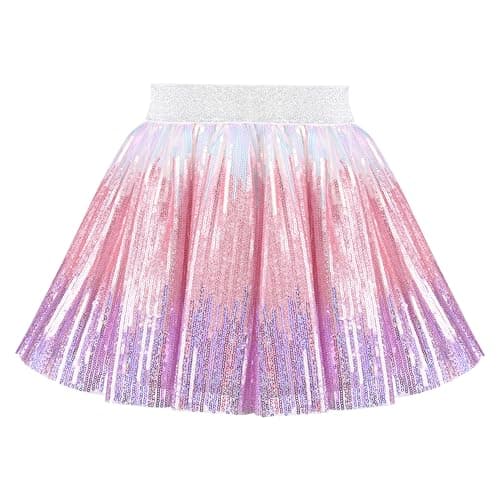 Image of Sunny Fashion Girls Skirt Purple Gradient Elastic Sequin Tutu Ballet Age 4-5 Years