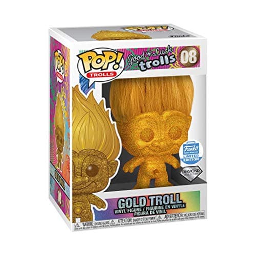 Image of Funko Pop! Trolls: Good Luck Trolls - Diamond Collection Gold Troll Limited Edition Version Vinyl Figurine #8