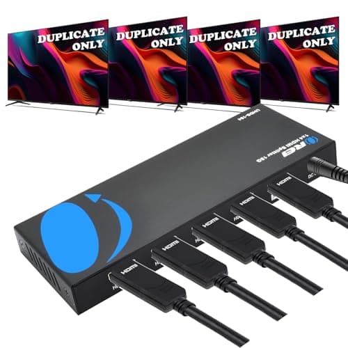 Image of OREI UltraHD 4K @ 60 Hz 1 X 4 HDMI Splitter 1 in 4 Out 4 Port 4: 8-Bit - HDMI 2.0, HDCP 2.0, 18 Gbps, EDID, Duplicate/Mirror 4K Screens - UHDS-104