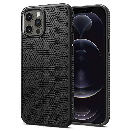 Image of Spigen Liquid Air Case Compatible with iPhone 12 Pro / 12 - Matte Black