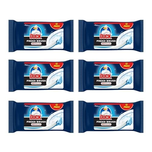 Image of Duck Fresh Brush Refills, Flushable Toilet Bowl Cleaning Pads, Pack of 6 (Total of 72 Refill Pads)