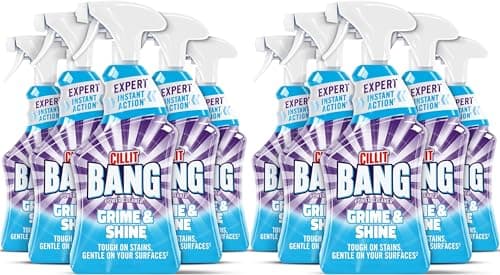 Image of Cillit Bang Professional Grime & Shine Spray, Suitable for Cleaning Outdoor and Indoor Surfaces, Size: 750ml (Pack of 12)