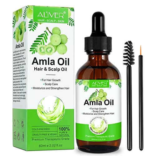 Image of Amla Hair Oil, Amla Oil for Hair Growth, 100% Natural Indian Amla Hair Oil for Strong, Long & Thick Hair, Nourishes Scalp, Promotes Hair Growth, Controls Hair Fall, 60ML