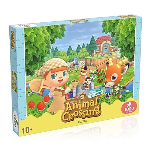 Image of Winning Moves Animal Crossing New Horizon 1000 Piece Jigsaw Puzzle Game, Piece together some classic Animal Crossing characters including Beau, Pekoe and Vesta, gift for Nintendo fans aged 10 plus