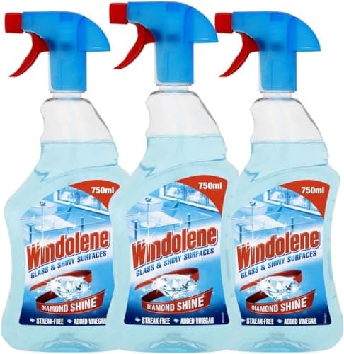 Image of Windolene Glass & Shiny Surfaces Diamond Shine, Pack 3 x 750ml, Streak-Free Cleaning for Windows, Window cleaner & Glass cleaner