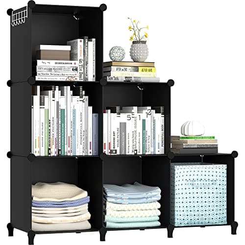 Image of HOMIDEC Bookcase, 6 Cube Storage Unit Bookshelf, Storage Cubes Multi-Use DIY Storage Shelves for Books, Storage Boxes, Clothes, Crochet Yarn, Toys
