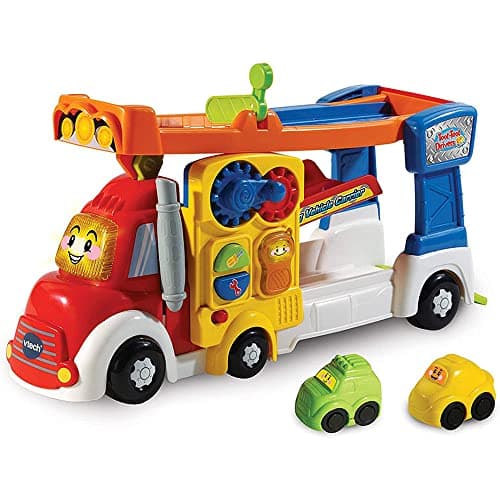 Image of VTech Toot-Toot Drivers Big Vehicle Carrier, Baby Interactive Toys for Toddlers, 2-in-1 Car Carrier with Two Mini Vehicles, Cars with Sounds and Music, for Kids Aged 1 to 5 Years, English Version