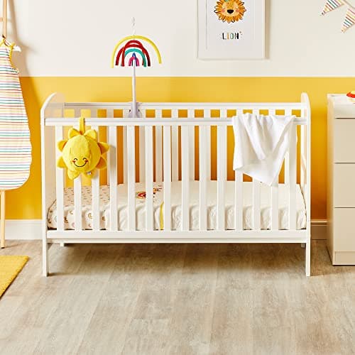 Image of Ickle Bubba Coleby Classic Cot Bed – 3-in-1 Convertible Cot, Suitable from Birth to 4 Years, Adjustable Base & Teething Rails (Cot Bed Only, White)