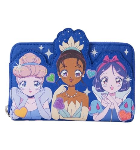 Image of Loungefly Disney Princess Manga Style Zip Around Wallet