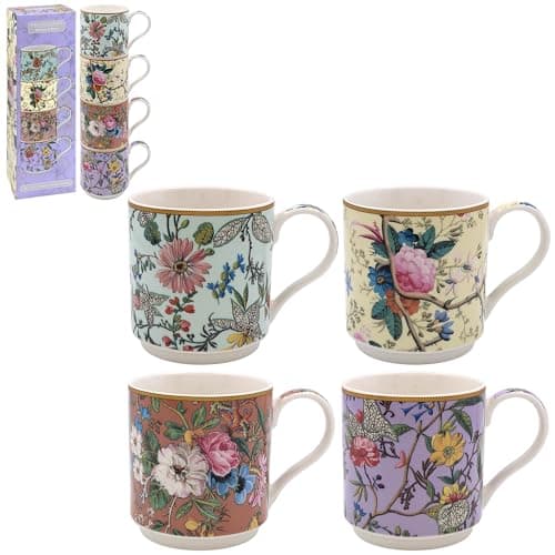 Image of Lesser & Pavey Stacking Mugs Set of 4 | Ceramic Coffee Mugs Set for Home or Work | Premium Design Mugs Set for All Occasions | Lovely Mugs for Tea, Coffee & Hot Drinks - William Kilburn