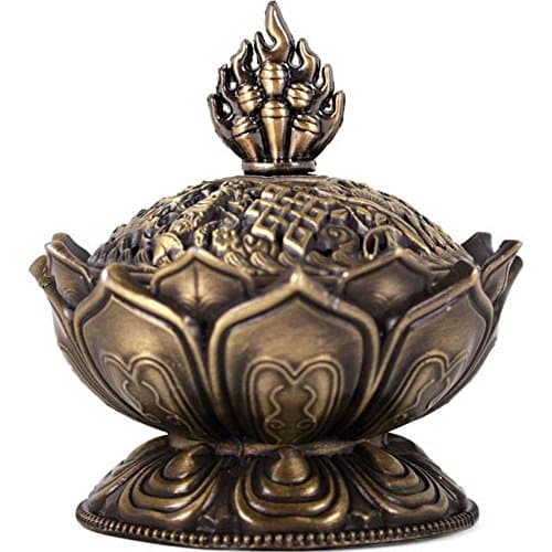 Image of Something Different Wholesale Elegant Brass Metal Lotus Incense Cone Holder - 7.5cm x 7cm (1 Pc.) - Unique & Sophisticated Design -Perfect for for Home & Office Decor