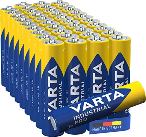 Image of VARTA Industrial Pro AAA Micro Alkaline Batteries LR03 - 40-pack, Made in Germany, environmentally-friendly packaging