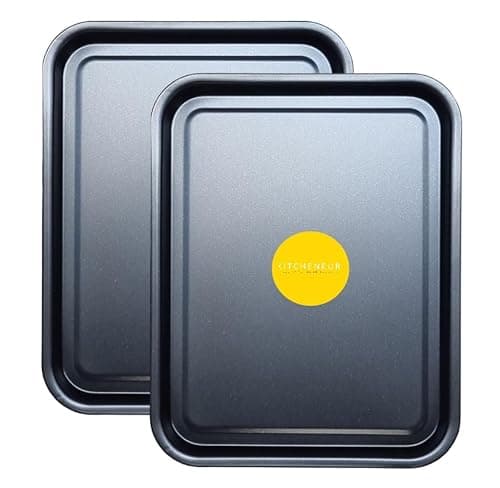 Image of 2-Pack Essential 38cm Baking Tray Set - Non-Stick Oven Trays Teflon™ Coated for Baking & Roasting Durable, Dishwasher Safe & Stackable Bakeware for Easy Cleaning & Space-Saving Storage by KITCHENEUR®