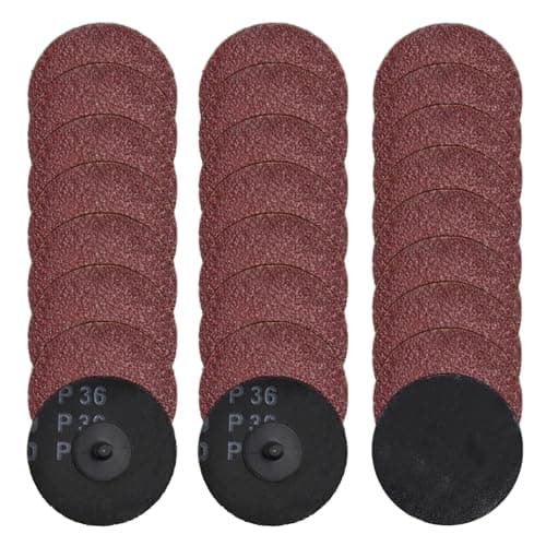 Image of SPEEDWOX 25pcs 3 Inch Quick Change Disc Set 36 Grits Sanding Disc Roll Lock R-Type Roll Lock Adapter & Backing Pad for Die Grinder Surface Strip Grind Polish Finish Burr Rust Paint Removal