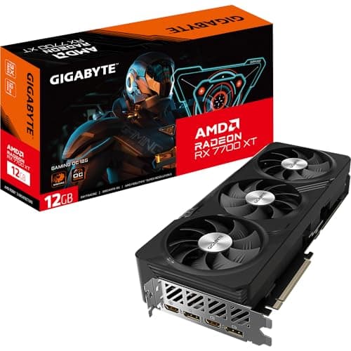 Image of Gigabyte Radeon RX 7700 XT GAMING OC 12GB Graphics Card - 12GB GDDR6 192-bit, Windforce cooling system, Metal back plate, DP 2.1, HDMI 2.1, AMD RDNA 3 architecture, GV-R77XTGAMING OC-12GD