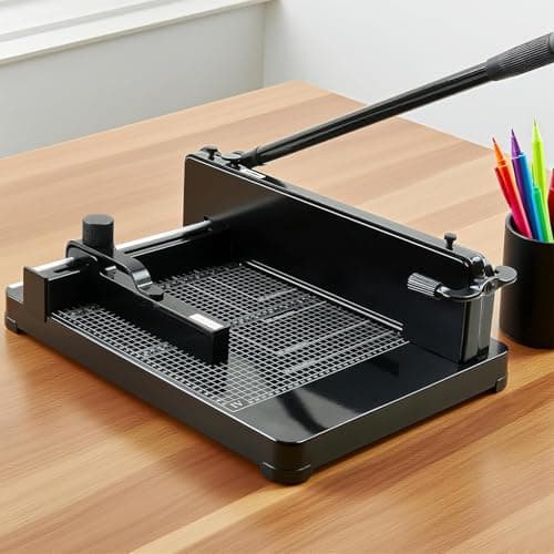 Image of NBYTLT 12 Inch Guillotine Paper Cutter, Steel Base Paper Trimmer for A4, 400 Sheet Capacity, Heavy Duty Trimmer Machine for Office, Photocopy, Printing Shop, Black