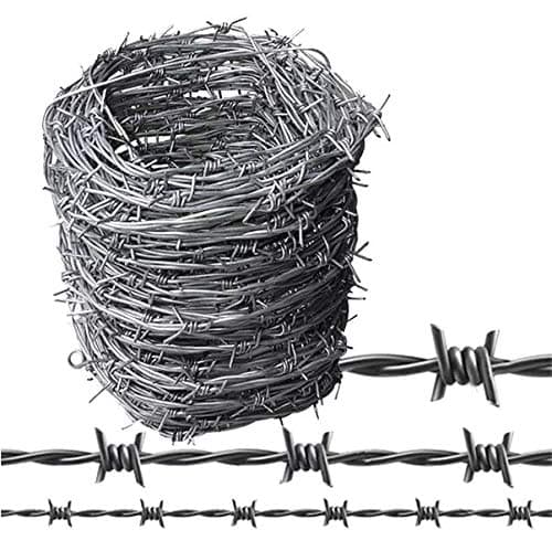 Image of Unibos | Barbed Wire | Galvanized Steel | Ideal for Security Fencing, Livestock | Home & Garden Fences | Strong 1.7mm Thick Wire | Includes Carry Tub | 30m