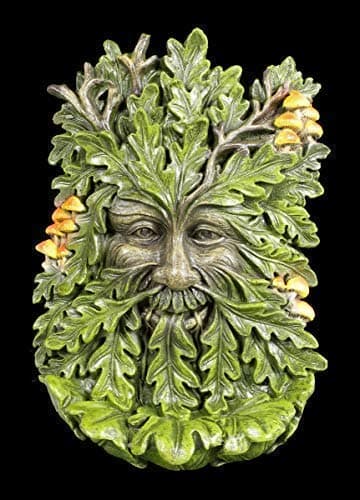 Image of Figuren Shop GmbH Fantasy Forest Spirit Wall Relief - Elderwood Wand-Skulptur, Handpainted, to Hang