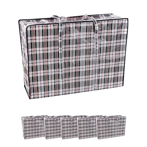 Image of UTTAM Large Laundry Bags with Zips - Strong Big Storage Bags with Zips & Handle Attached,Best for Moving, Shopping and Laundry, Reusable, Multicolor (5, XXL (100 X 60 CM))