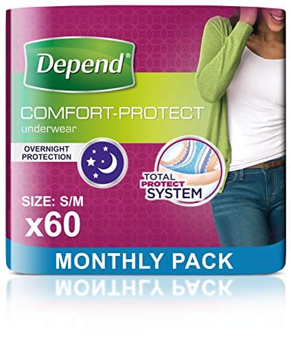 Image of Depend Comfort Protect Incontinence Pants for Women, Small/Medium - 60 Pants