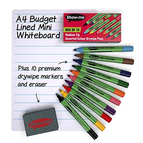 Image of Show-me A4 Lined Mini Whiteboard Kit
