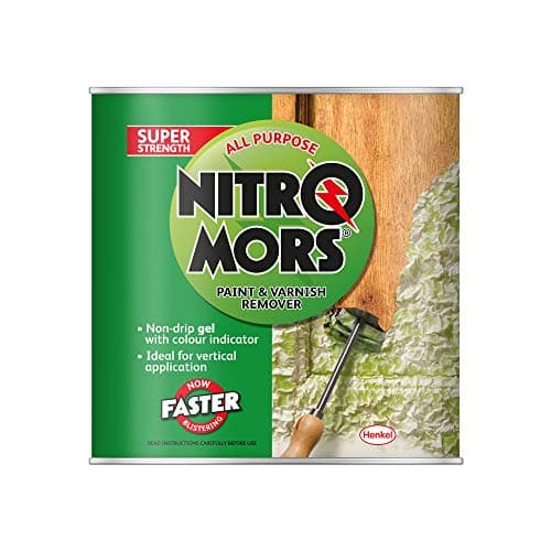 Image of Nitromors All Purpose Paint and Varnish Remover, Paint Remover for Wood, Metal and Masonry, High-Strength Paint Stripper with Colour Indicator, Non-Drip Paint Remover Gel, 1 x 2 Litre Tin